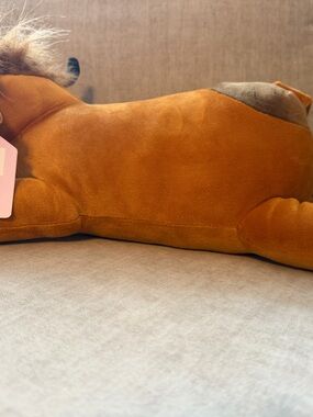 Plush Horse Pillow in Rich Rust and Gray